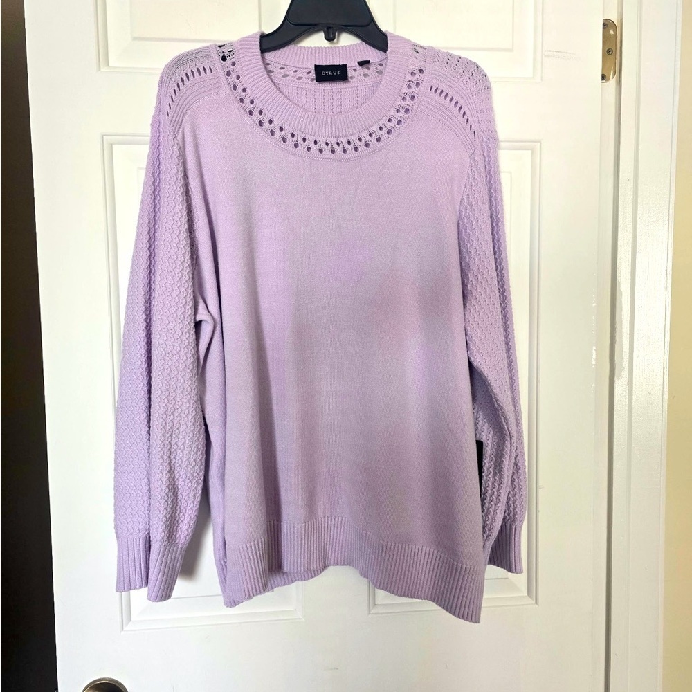Cyrus Woman’s Lavendar Sweater Size 2X NEW Plus Textured Retail $99 Light